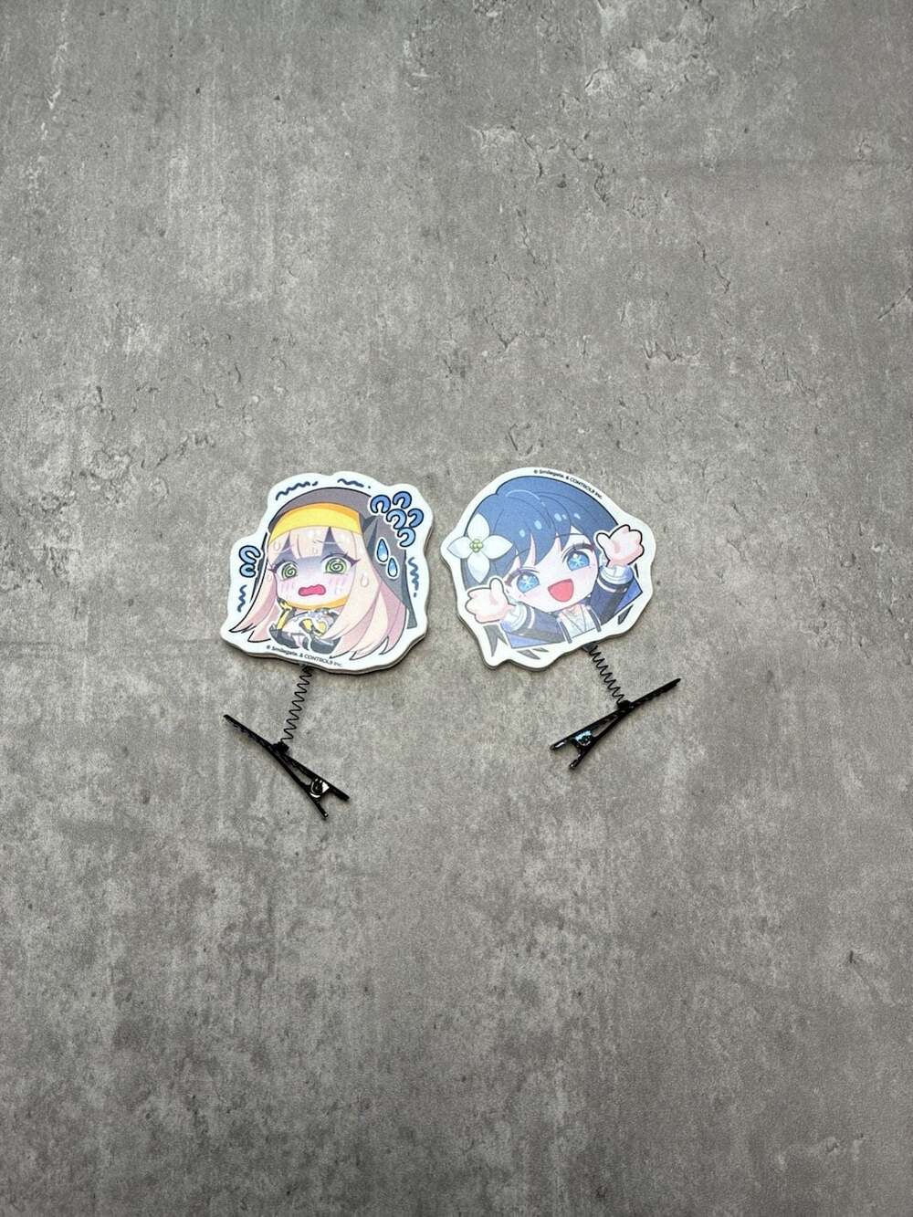 Epic Seven Chibi Anime Character Spring Hair Clips Set of 2